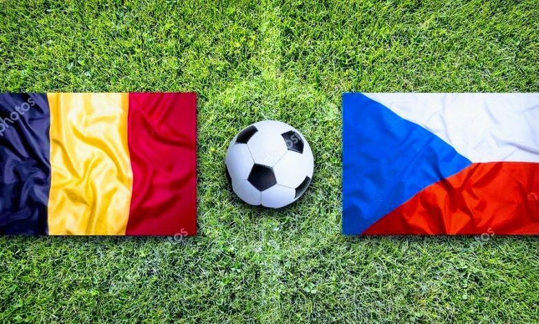 depositphotos 110365438 stock photo belgium vs czech republic flags2