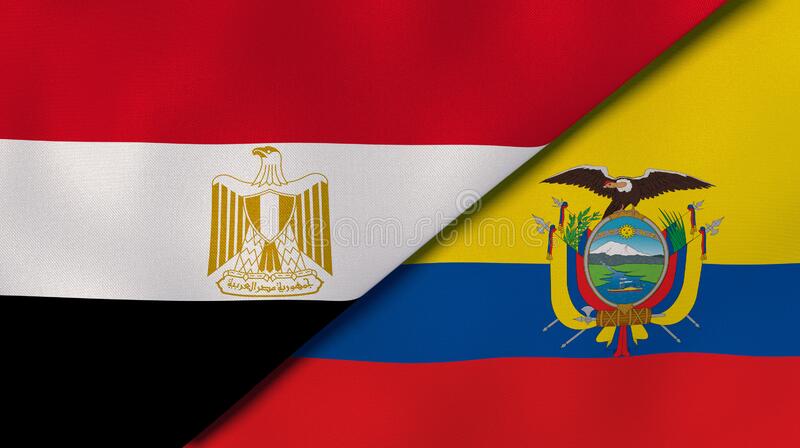 two states flags egypt ecuador high quality business background d illustration news reportage 178643720