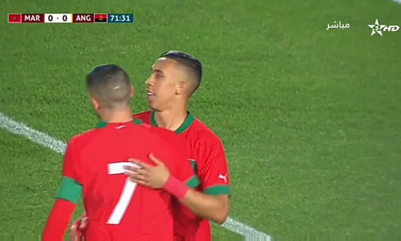 هدف سفيان رحيمي المغرب وأنغولا 1-0 اليوم مباراة ودية المغرب اليوم