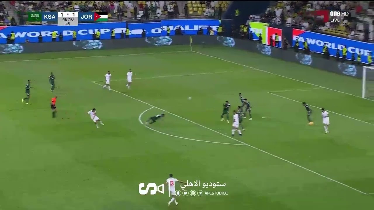 فيديو منتخب الأردن يسجل هدف قاتل على السعودية في الشوط الأول